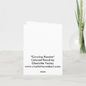 鳴くオンドリの鳥の芸術Notecard カード (裏面)