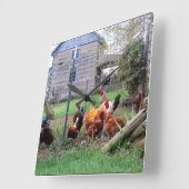 鳴く時間 スクエア壁時計 (傾斜)