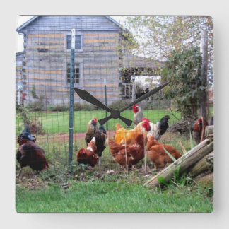 鳴く時間 スクエア壁時計