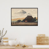 鳴沢蓮居川瀬新版画の富士山 ポスター (キッチン)