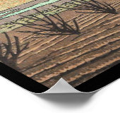 鳴沢蓮居川瀬新版画の富士山 ポスター (角)