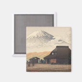 鳴沢蓮居川瀬新版画の富士山 マグネット (正面/裏面)
