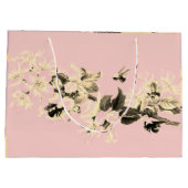 鴨とさくらんぼの花日本のプリント抱き枕 ラージペーパーバッグ (裏面)