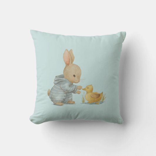 鴨の可愛いウサギ クッション (正面)