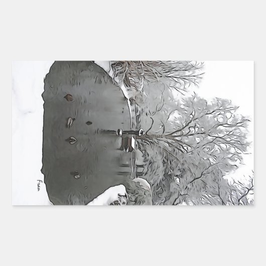 鴨池 長方形シール (正面)