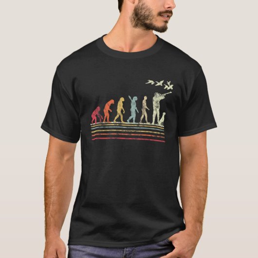 鴨狩り進化レトロスタイルギフトfor duck h tシャツ (正面)