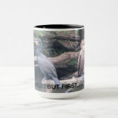 鵜の鳥のカップルと大きなコーヒーマグ マグカップ (中央)