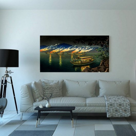 鵜魚釣り土屋興一1940 キャンバスプリント