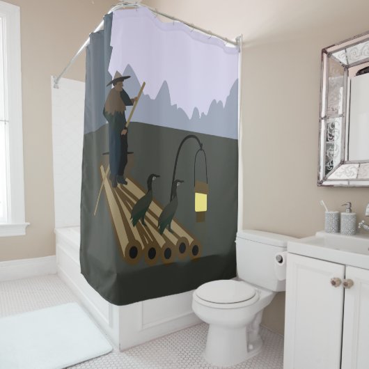 鵜魚釣り シャワーカーテン (インサイチュ)