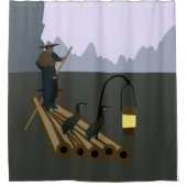 鵜魚釣り シャワーカーテン (正面)