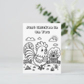 鶏おもしろいと鶏のプリンの色が私 ポストカード (スタンド正面)