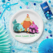 鶏おもしろいの卵ハッチを待つ – カスタム文字 ペーパープレート (パーティー)