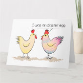 鶏おもしろいは復活の卵の挨拶 カード (正面)