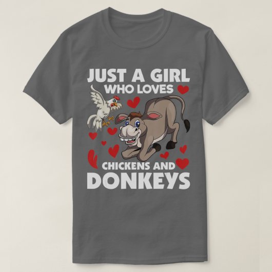 鶏おもしろいを愛する女の子だけの家畜 Tシャツ (デザイン正面)