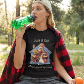 「鶏おもしろいを愛する女の子」グラフィック Tシャツ