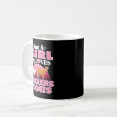 鶏おもしろいヤギ畑が大好きな女の子 コーヒーマグカップ (正面左)