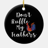 鶏おもしろい引用文が羽毛を逆立てぬ セラミックオーナメント (裏面)