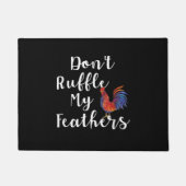 鶏おもしろい引用文が羽毛を逆立てぬ ドアマット (正面)