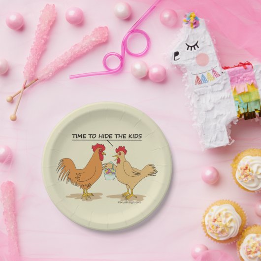 鶏おもしろい復活卵狩り漫画 ペーパープレート (パーティー)