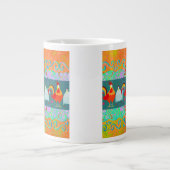 鶏おもしろい鶏のファンキー家畜の贈り物 ジャンボコーヒーマグカップ (正面)