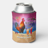 鶏おもしろい鶏の飲用トロピカルビーチ名 缶クーラー (缶裏面)