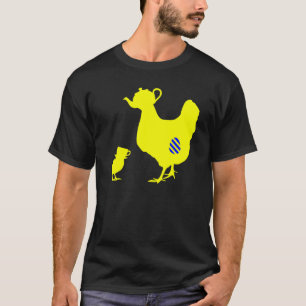 鶏およびひよこのティーポット Tシャツ