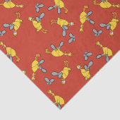 鶏およびチェーンソーの赤のティッシュペーパー 薄葉紙 (詳細)