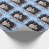 鶏および雪片 ラッピングペーパー (角)