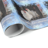 鶏および雪片 ラッピングペーパー (ロールコーナー)