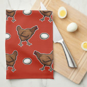 鶏か卵か？ キッチンタオル (四つ折り)