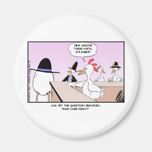 鶏か卵？ギフトおもしろいと収集品 マグネット (正面)