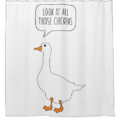 鶏がホンク·グース·おもしろいミーム シャワーカーテン (正面)