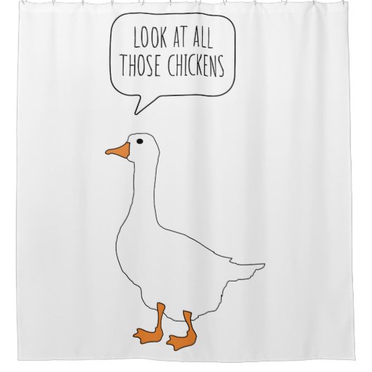 鶏がホンク·グース·おもしろいミーム シャワーカーテン (正面)
