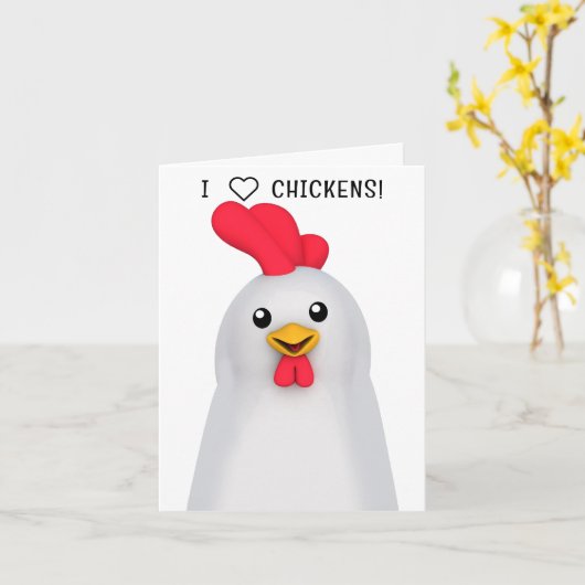 鶏が大好き！ カード (黄色い花)