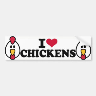 鶏が大好き バンパーステッカー