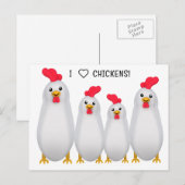 鶏が大好き！ ポストカード (正面/裏面)