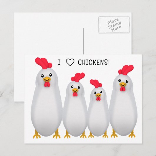 鶏が大好き！ ポストカード (正面/裏面)