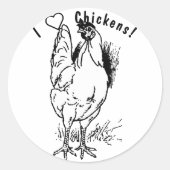 鶏が大好き！ ラウンドシール (正面)