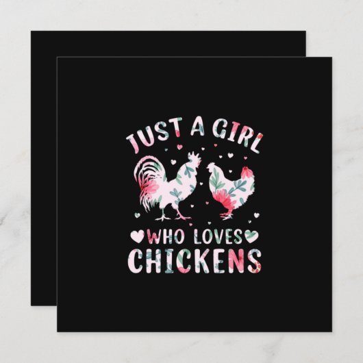 鶏が好きなチキンアートの女の子 シーズンカード (正面/裏面)