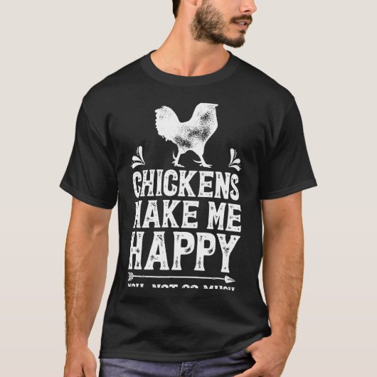 鶏が幸せなチキンティーに Tシャツ (正面)