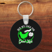 鶏が幸運を祈って私を擦るSt patricks day キーホルダー (正面)