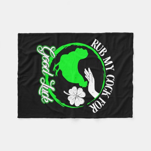 鶏が幸運を祈って私を擦るSt patricks day フリースブランケット (正面(横))