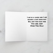 鶏が檻に入る/丘の上の悪い髪 カード (内部)