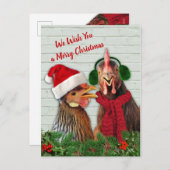 . .鶏が聖降誕祭お目出度う シーズンポストカード (正面/裏面)