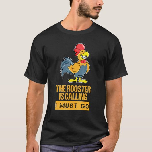 鶏が鳴くから行かなきゃ Farmer Farmin Tシャツ (正面)