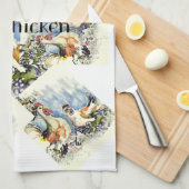 鶏との調理 キッチンタオル (四つ折り)