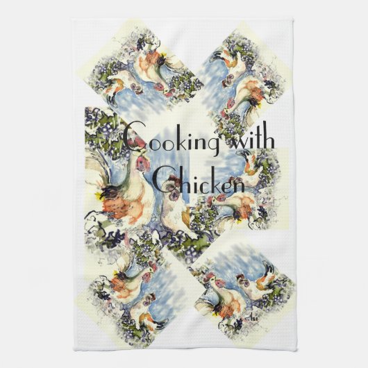鶏との調理 キッチンタオル (縦)