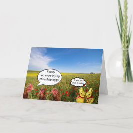 鶏とイースターエッグ カード