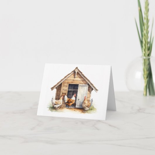 鶏とオールドチキンコック空白の カード (正面)