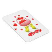 鶏とバレンタインのハート マグネット (右側)